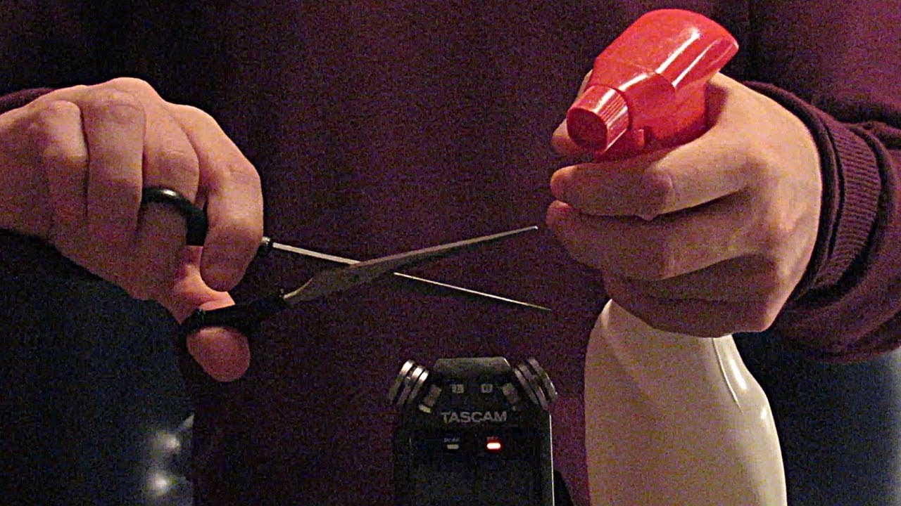 ASMR: SPRAY E TESOURA | Haircut with Spray Bottle 🎧👂 BINAURAL (No Talking)