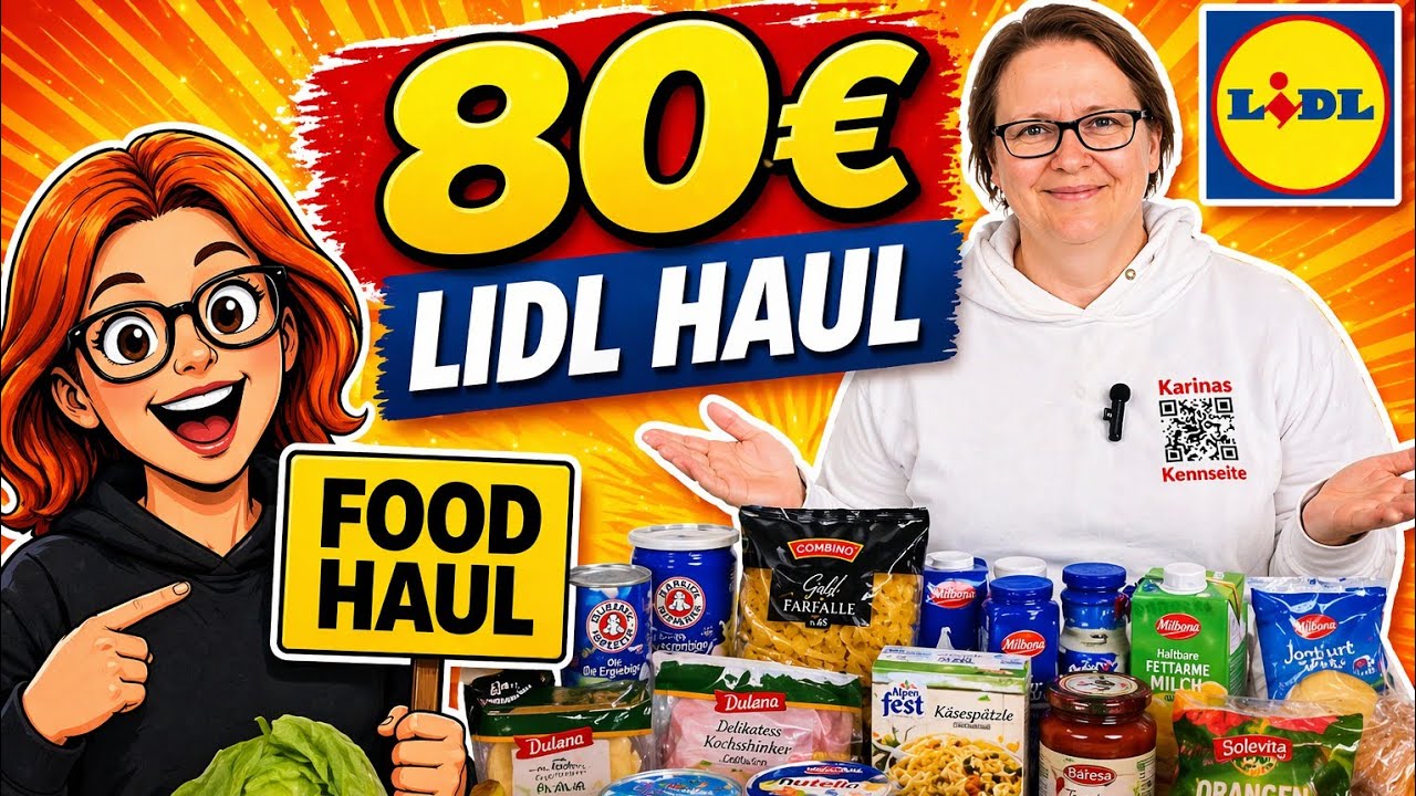 LIDL Food Haul f&uuml;r 80&euro; 😳 mit Rezeptplan f&uuml;r die ganze Woche