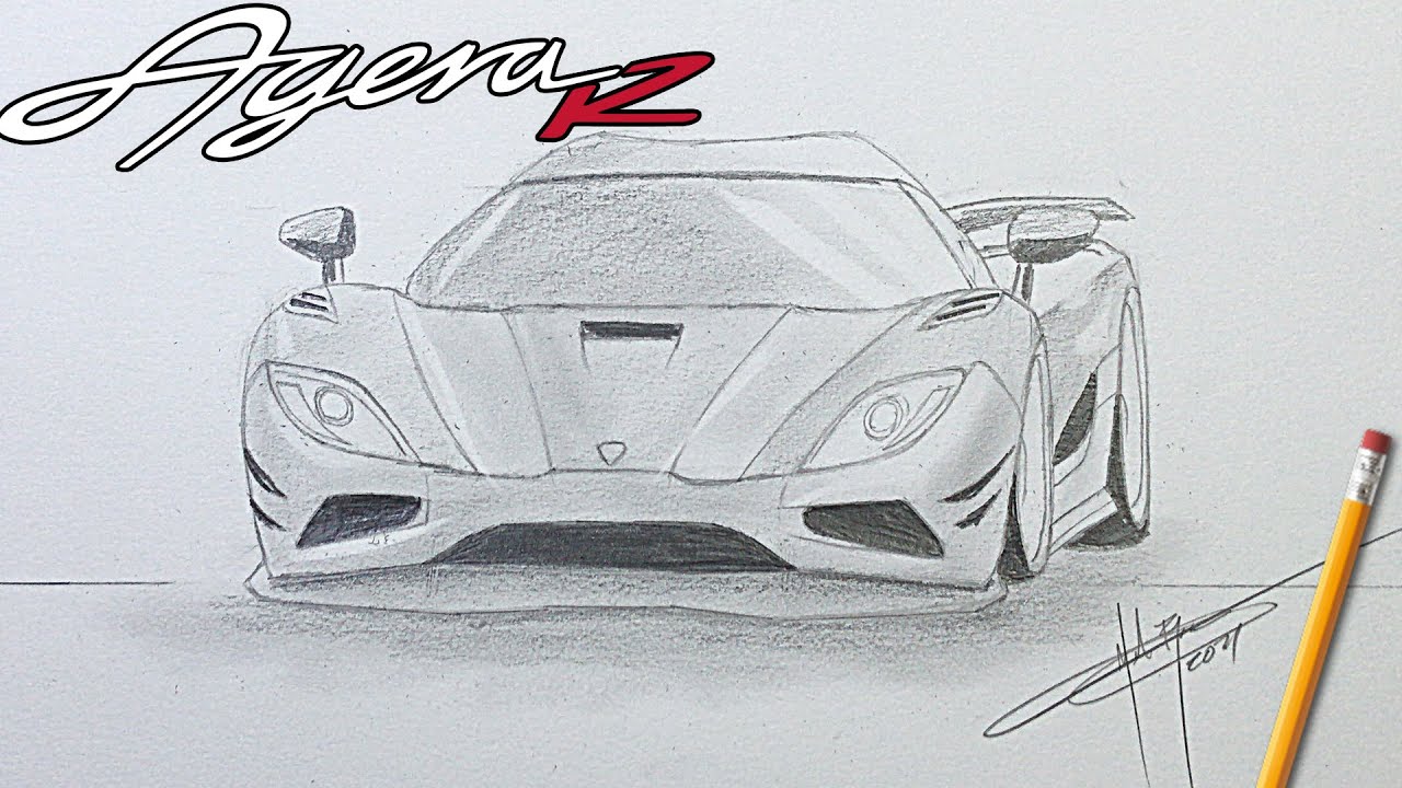 COMO DIBUJAR UN AUTO koenigsegg agera R a lápiz pasó a pasó