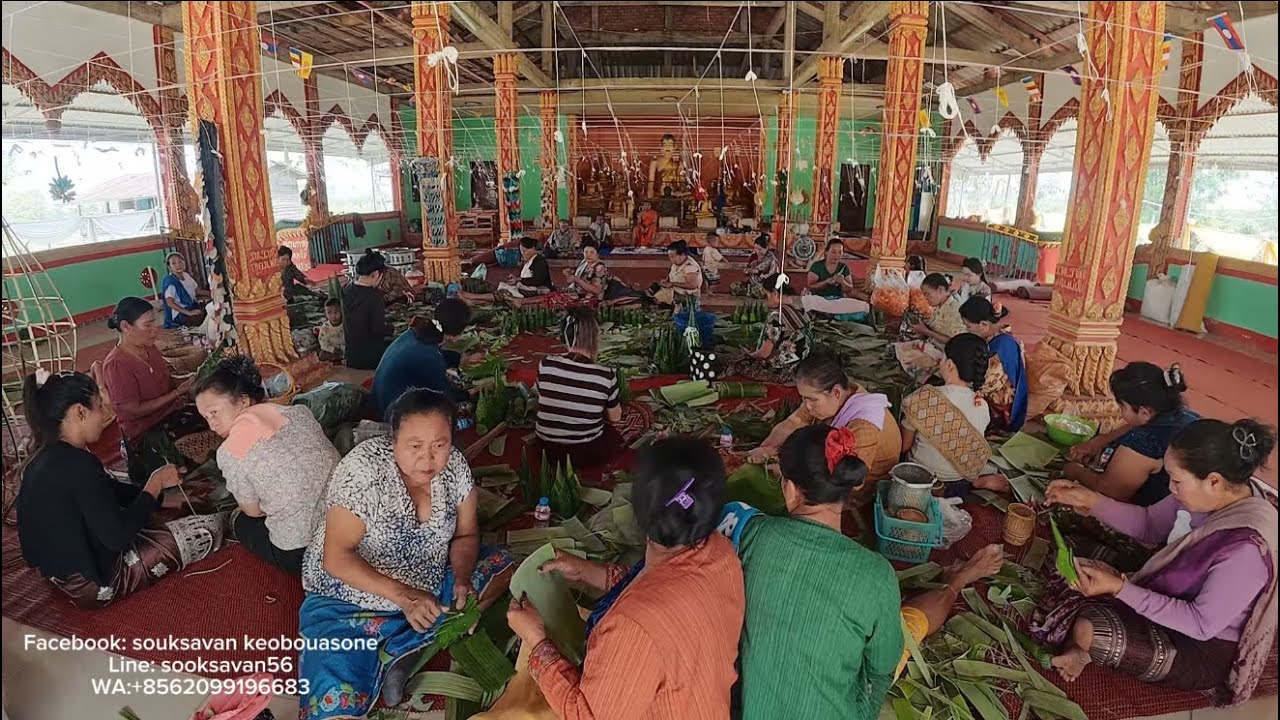 ชาวบ้านฝั่งลาว ร่วมใจกันเตรียมงานบุญสมโภชพระ|ຊາວບ້ານຮ່ວມໃຈກັນຕຽມງານບຸນສົມໂພດພະ
