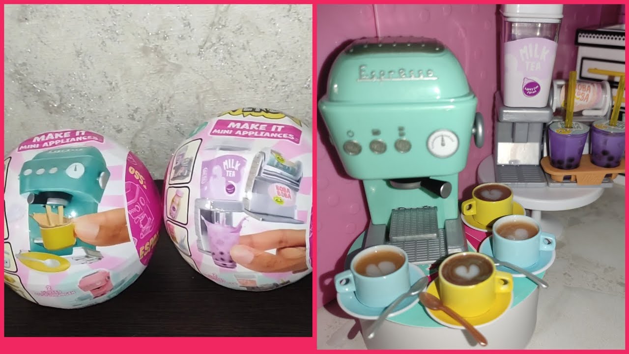 Mga's miniverse make it mini appliances, mini verse, mocha espresso machine, ube boba #miniverse