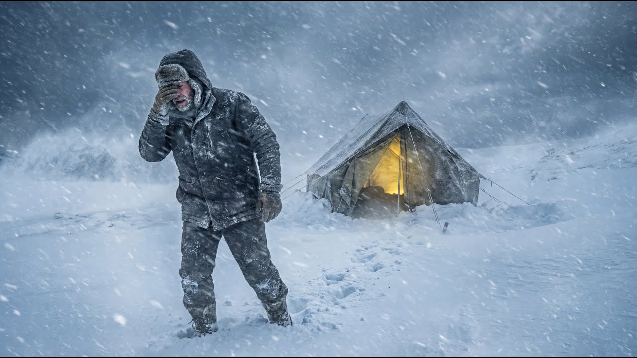 Camping in a Deadly Blizzard at –54°C | No Words, Just Survival to Stay Alive