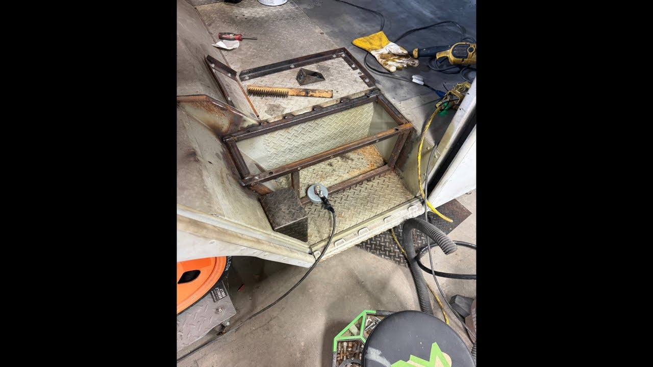 1961P 100 floor frame welded in for seat ￼