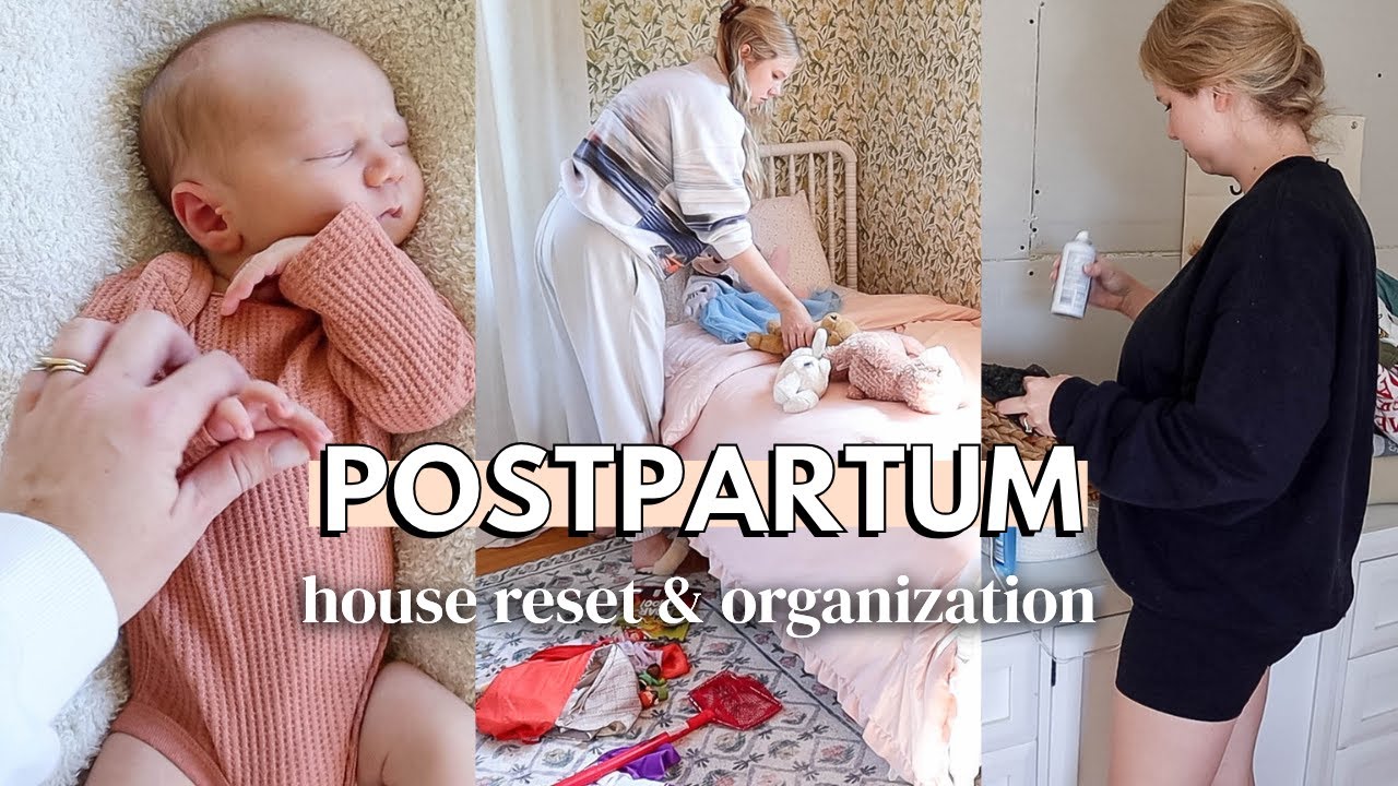 POSTPARTUM HOUSE RESET 🧺 | organizing + decluttering my entire house after bringing home baby #3