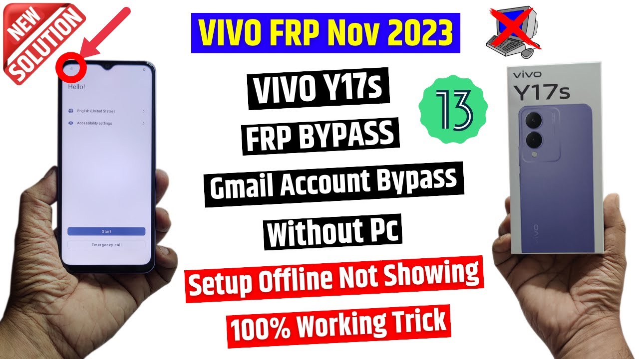 Vivo Y17s Frp Bypass | Vivo v2310 Frp Unlock Android 13 | Vivo V17s Setup Offline not Showing