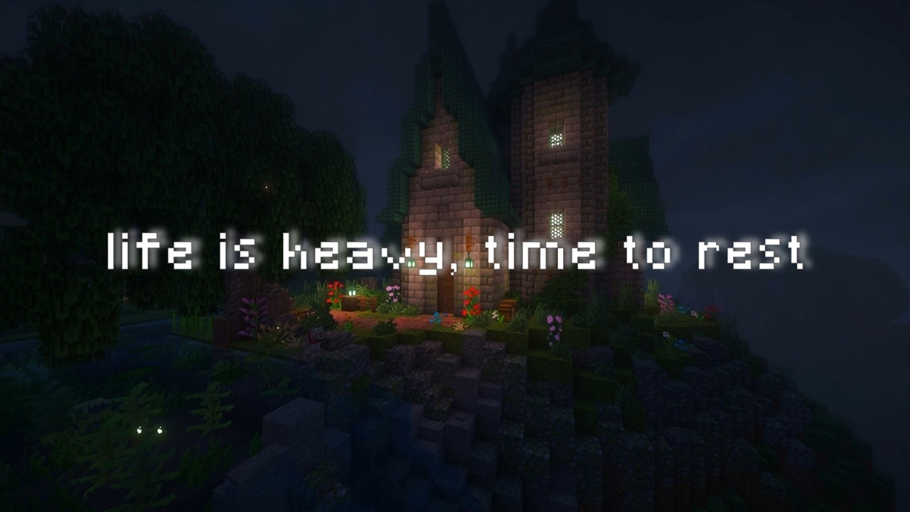 life feels heavy take some time to rest with Minecraft music and rain