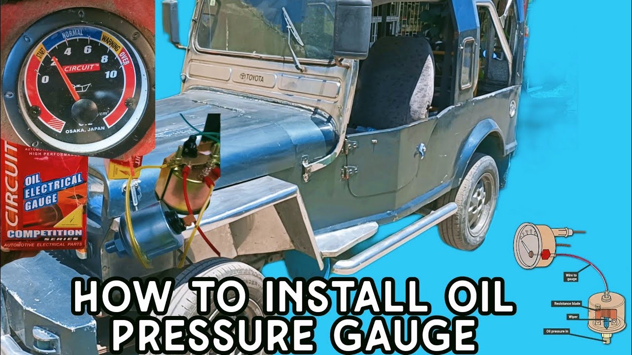 Paano mag install ng Oil pressure gauge at sensor sa Owner type Jeep | DIY | how to install