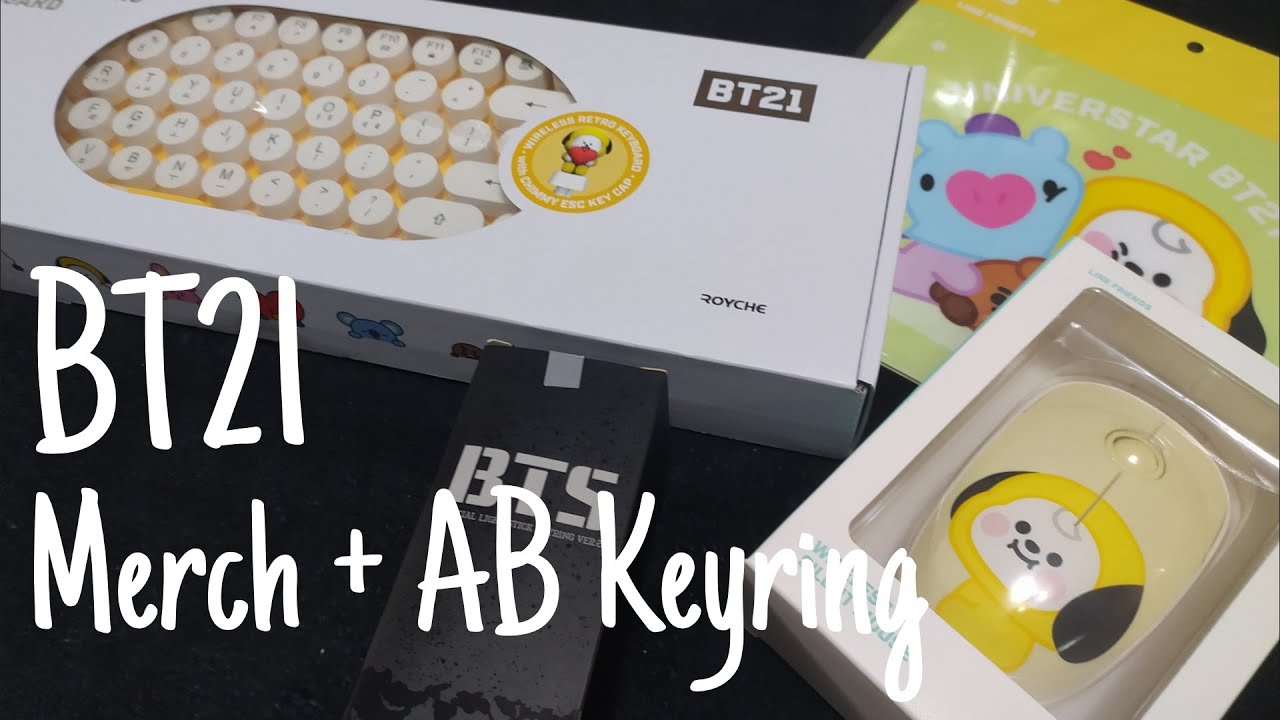 BT21 Retro Keyboard & Mouse + AB Keyring unboxing || Todo Chimmy lol // En español