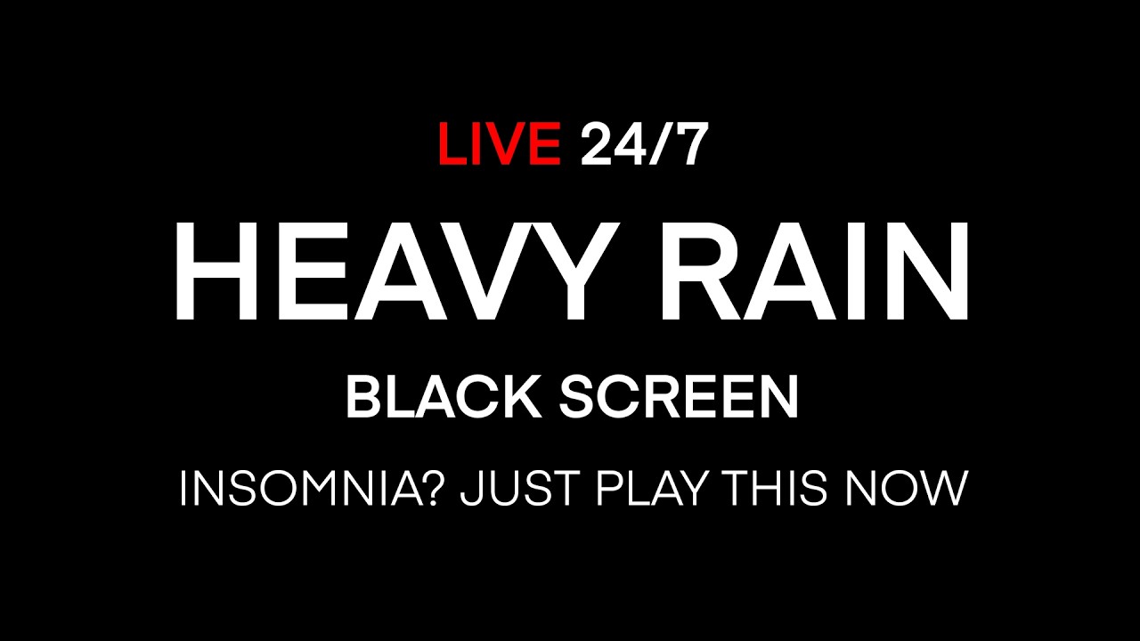 🔴 Rain Sounds for Sleeping & Thunder Black Screen | Restful Sleep | No Ads LIVE 24/7