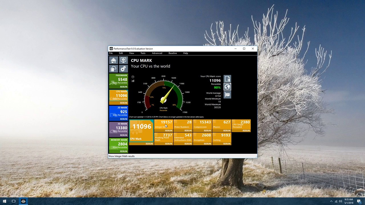 Passmark Performance Test on 1070ti + Core i7 7700