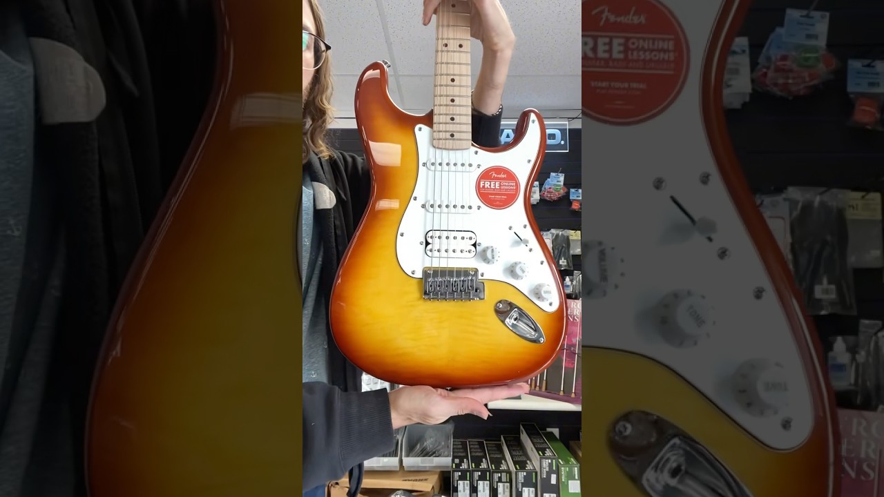 This Squier Strat is actually impressive! The neck feels smooth and the pickups sound great! 