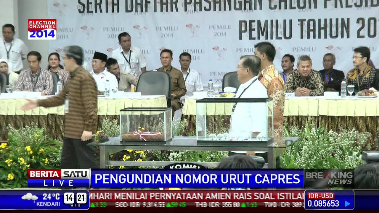 Pengundian Nomor Urut Capres-Cawapres Dimulai