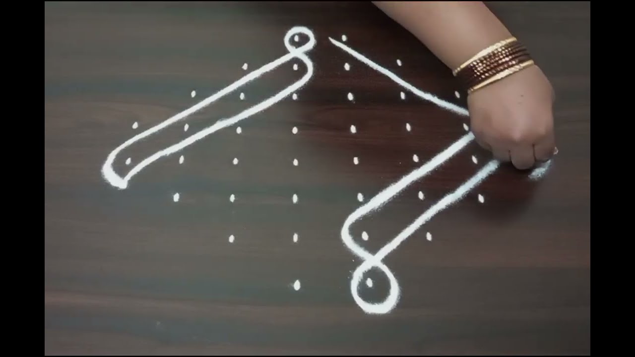 Sikku Neli kolam ll Melikala Muggulu ll Chukkala Muggulu ll 8dots daily kolam 