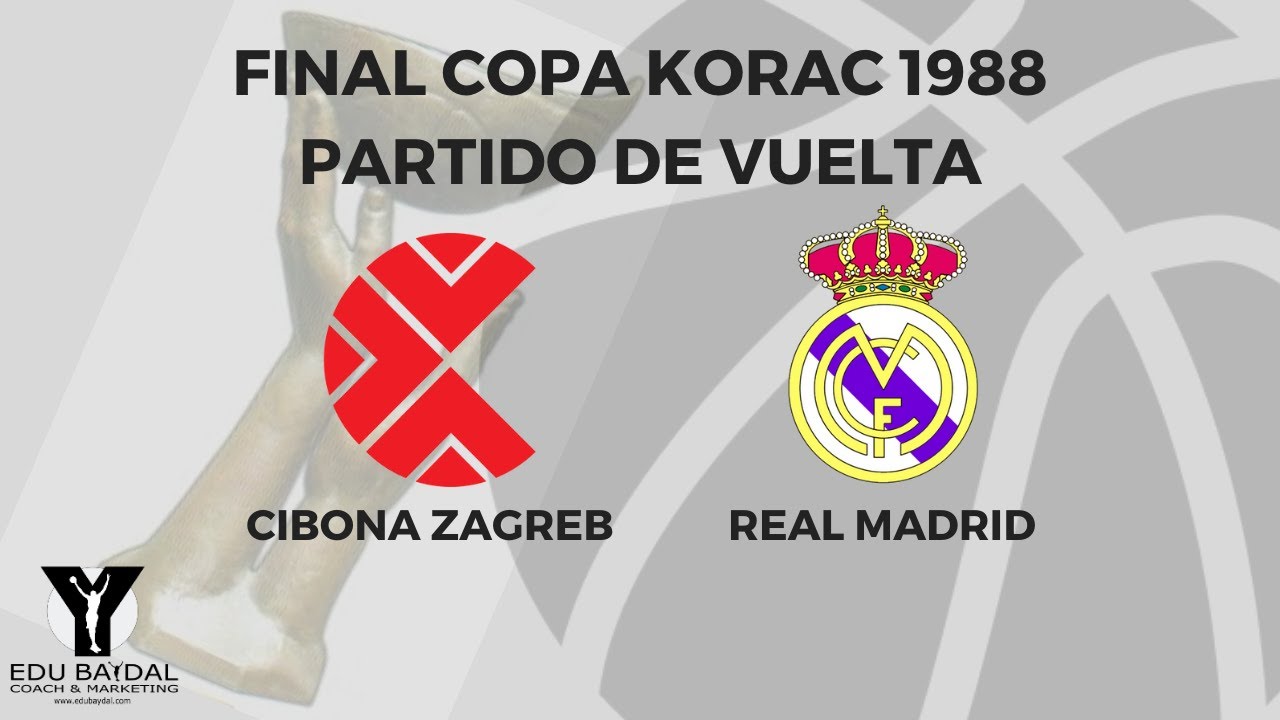 FINAL COPA KORAC 1988. CIBONA ZAGREB vs REAL MADRID. PARTIDO DE VUELTA