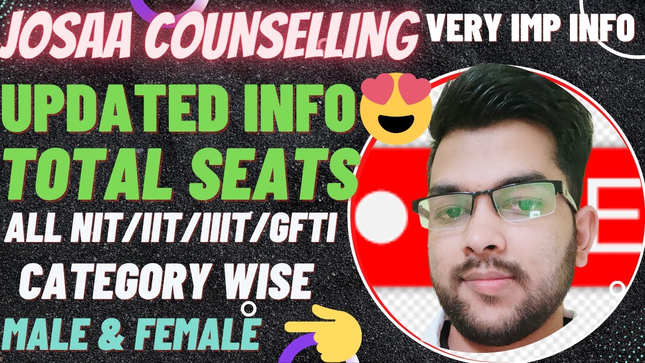 Josaa Counselling Total seat  | Complete analysis category wise for All NIT/IIT/IIIT/GFTI #Seat #JEE