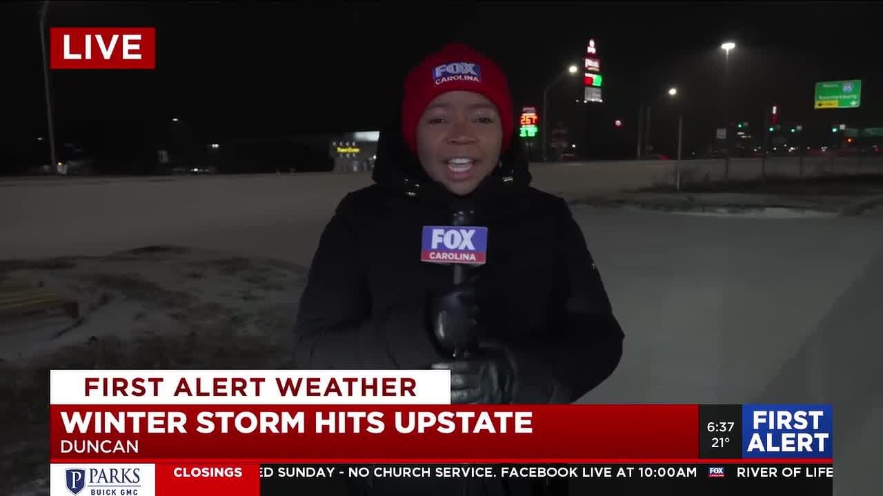 Roads empty for winter storm in Duncan