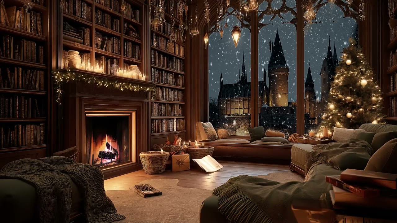 Warm Christmas Cabin Atmosphere 🔥 Gentle Fire Sounds & Peaceful Music