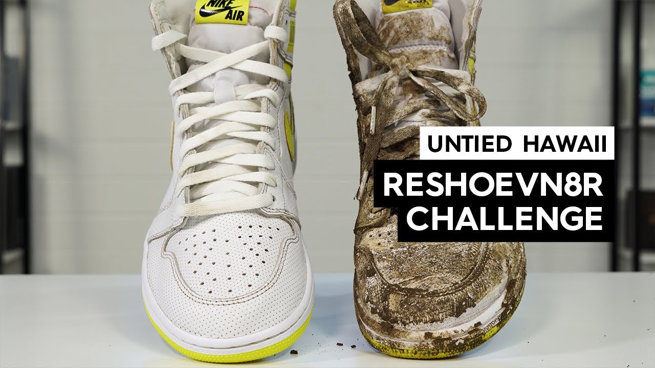 Untied Hawaii vs Jonny Bubbles Trash and Clean Air Jordan 1 With Reshoevn8r