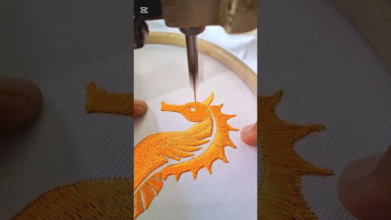 Machine Embroidery ASMR Stitching  Kenyan Patterns Using Silk Thread on Linen #embroidery #stitching