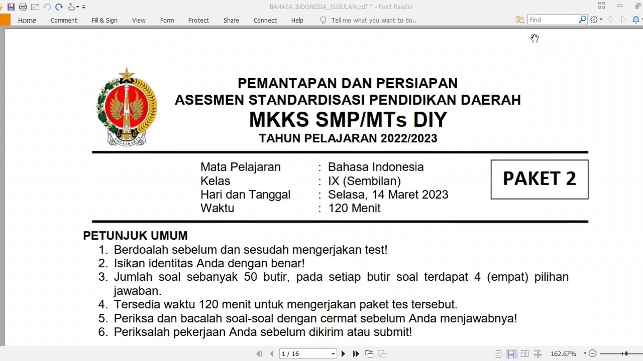 PEMBAHASAN PP ASPD MKKS DIY TAHUN 2023 PAKET 2 | BAHASA INDONESIA 41-50