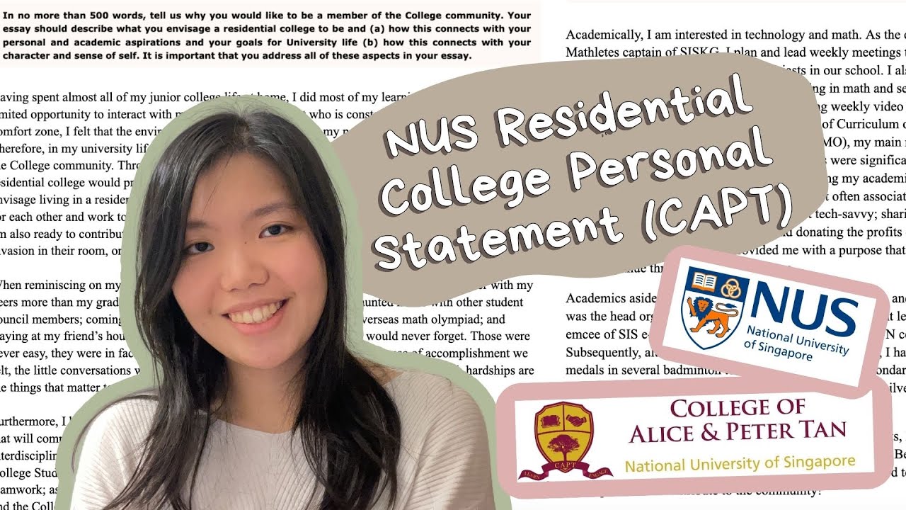Reading my NUS CAPT Personal Statement