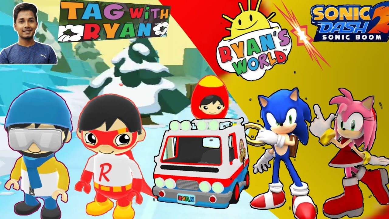 Tag with Ryan vs Sonic Dash !!! Road Trip Van Special !!! Utah Ryan vs Red Titan !!!