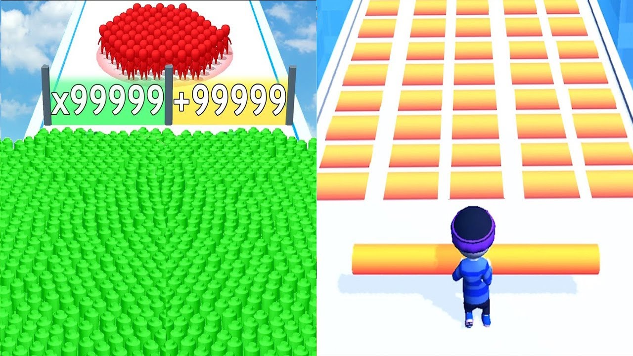 Roof Rails vs Count Masters - All Levels SpeedRun Gameplay Android iOS Ep1
