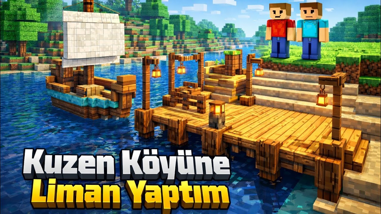 Kuzen Köyü Büyüyor! 🚢 Liman Yaptık | Minecraft 8. Bölüm