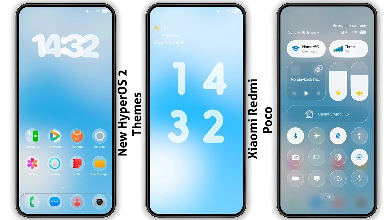 3 New HyperOS 2 control centre Themes for Xiaomi,Redmi,Poco | 3 Best HyperOS 2 Themes