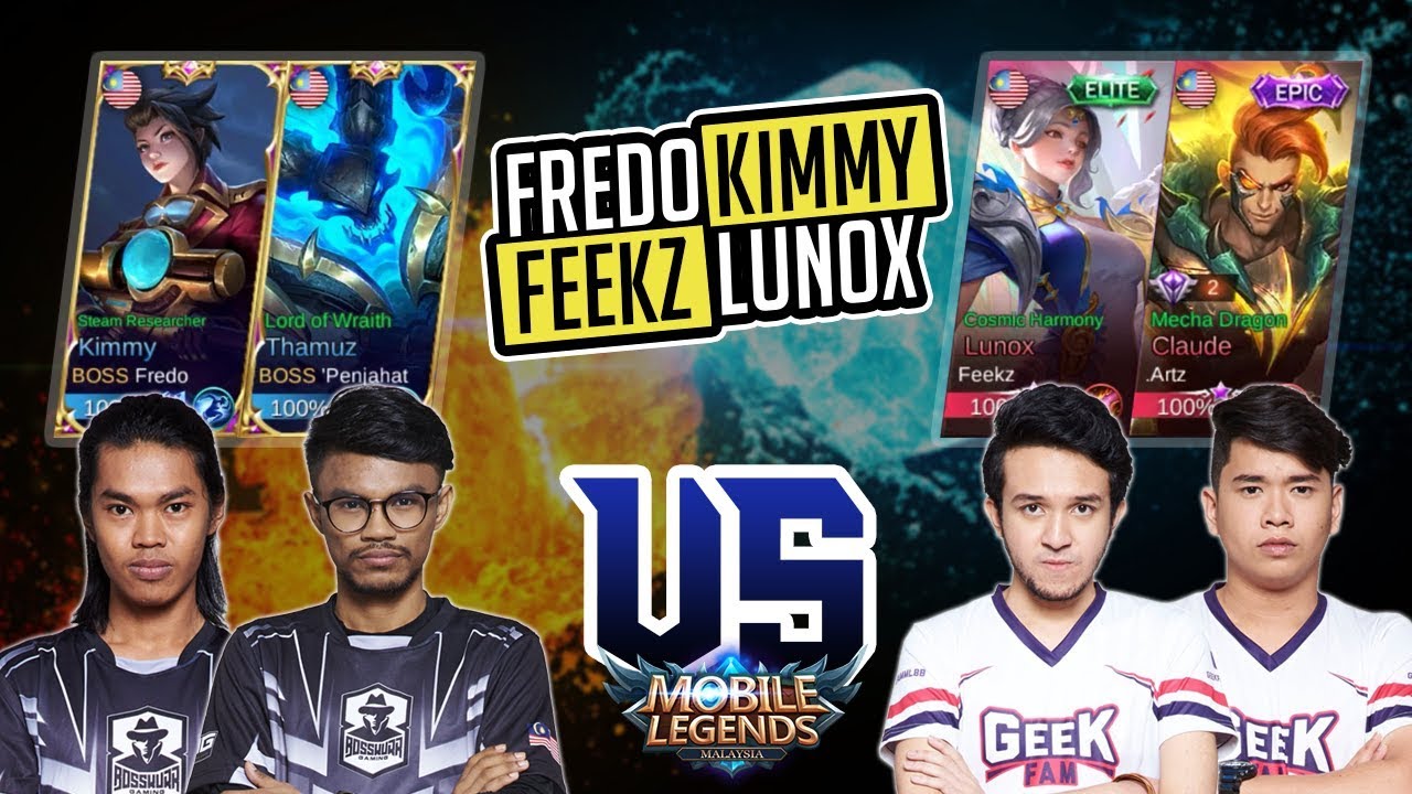Epic Battle!! Bosskur vs Geek Fam | Fredo Kimmy vs Feekz Lunox!! Mobile Legends: Malaysia