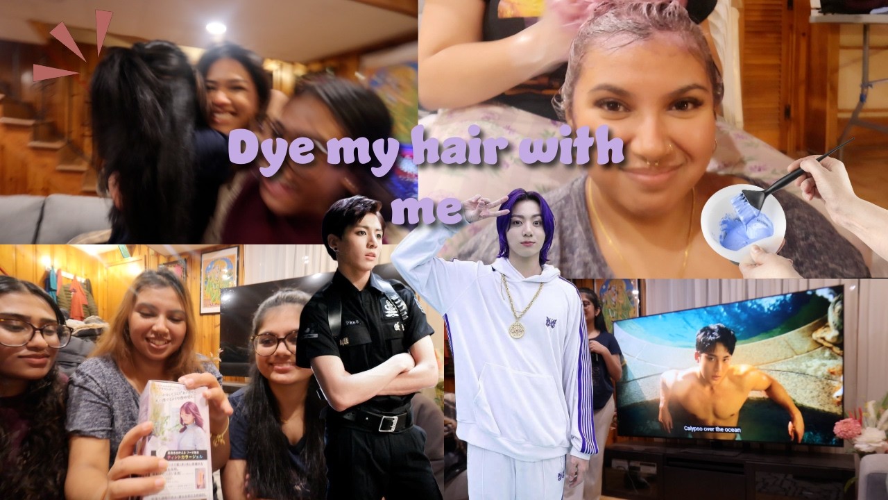 TURNING INTO DOPE JUNGKOOK | Dyeing my hair purple