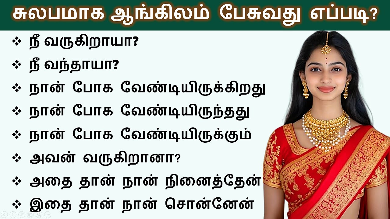 Do, Does, Did, Have to, Has to, Had to, Will have to | Spoken English in Tamil | Daily Use Sentences