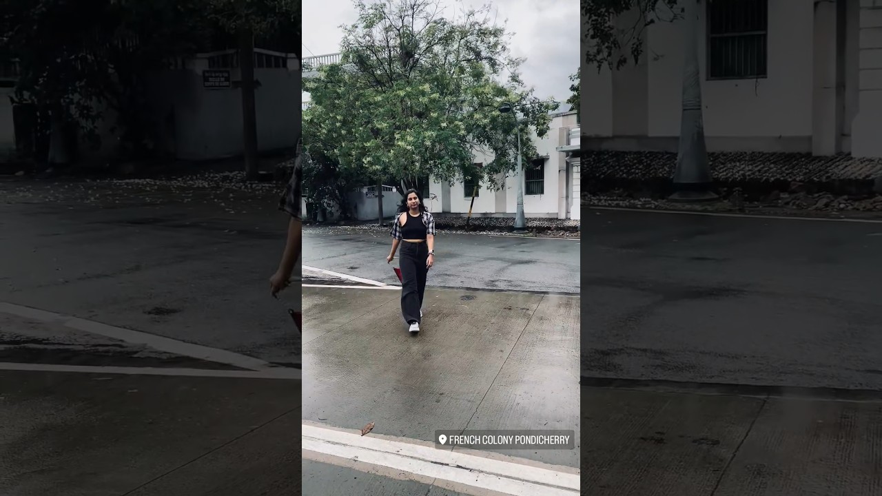 A walk in pondicherry streets 🌧️French colony| Auroville |French charm in India 🇫🇷🇮🇳Coastal bliss ✨