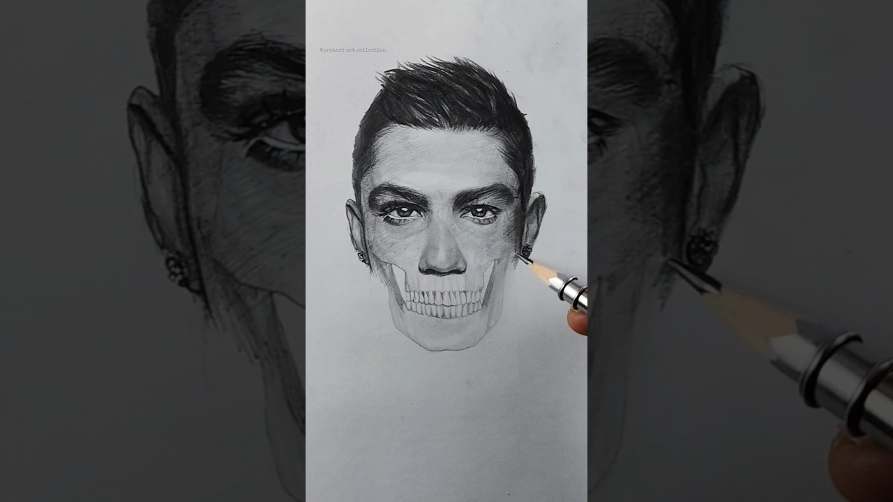 How to draw cristiano ronaldo ☠️  #art #artist #cartoon #drawing #satisfying #paint #shorts #ronaldo