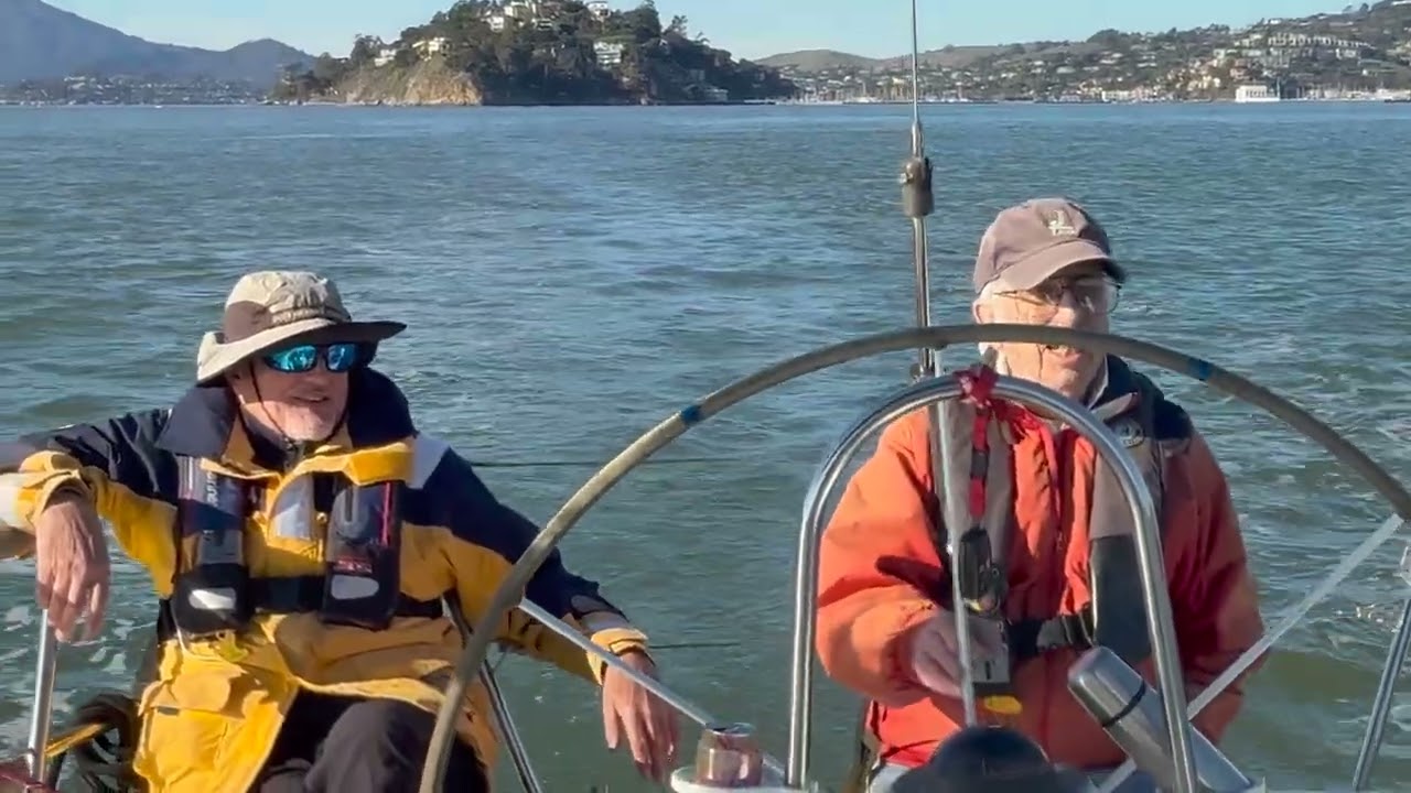 Laurence Richard and I sailing Mary J