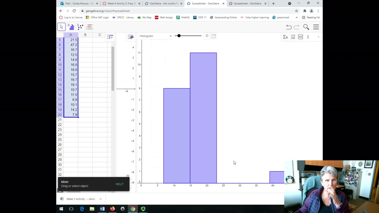 GeoGebra: Create a Histogram and Frequency Polygon