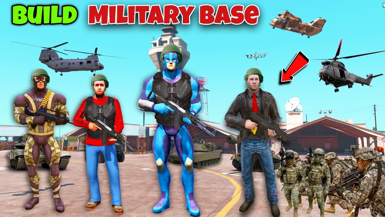 Rope Hero Tipson Build A Military Base In Gta 5 | Rope Hero Vice Town Gta V | Black Spider 2.0
