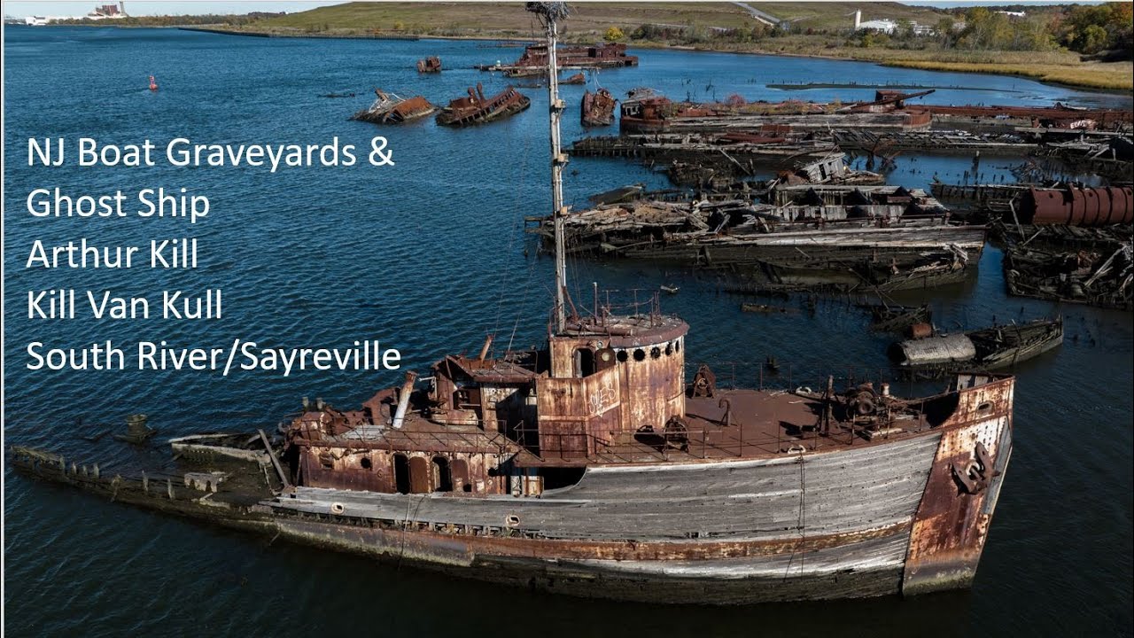 Ghost Ship, Haunted & Abandoned Ships - NY NJ Boat Graveyards 4K Drone