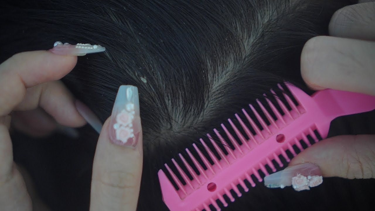 ASMR Scalp Check | Gentle Hair Parting & Hair Brushing For Sleep Aid ( No Talking )