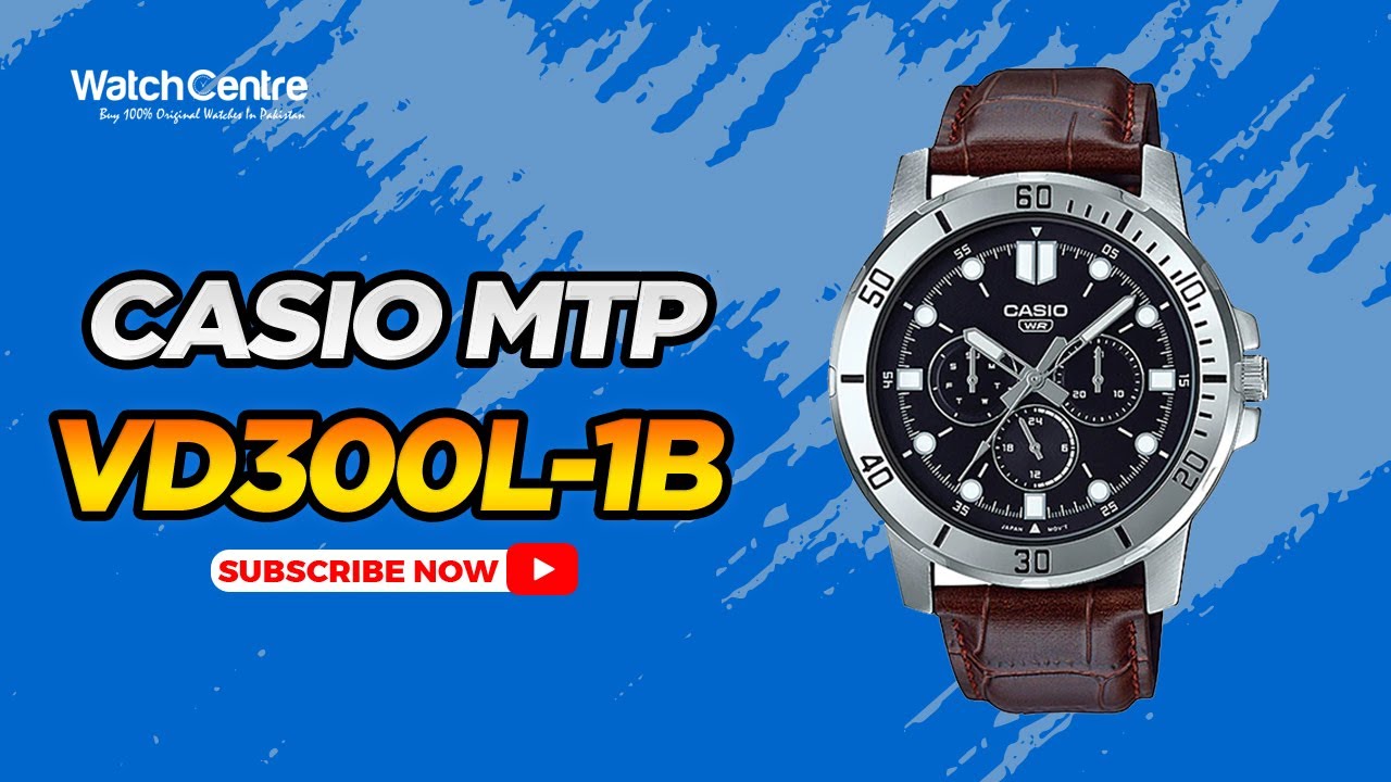 Обзор кварцевых часов Casio MTP-VD300L-1B с коричневым кожаным ремешком и черным многострелочным ...