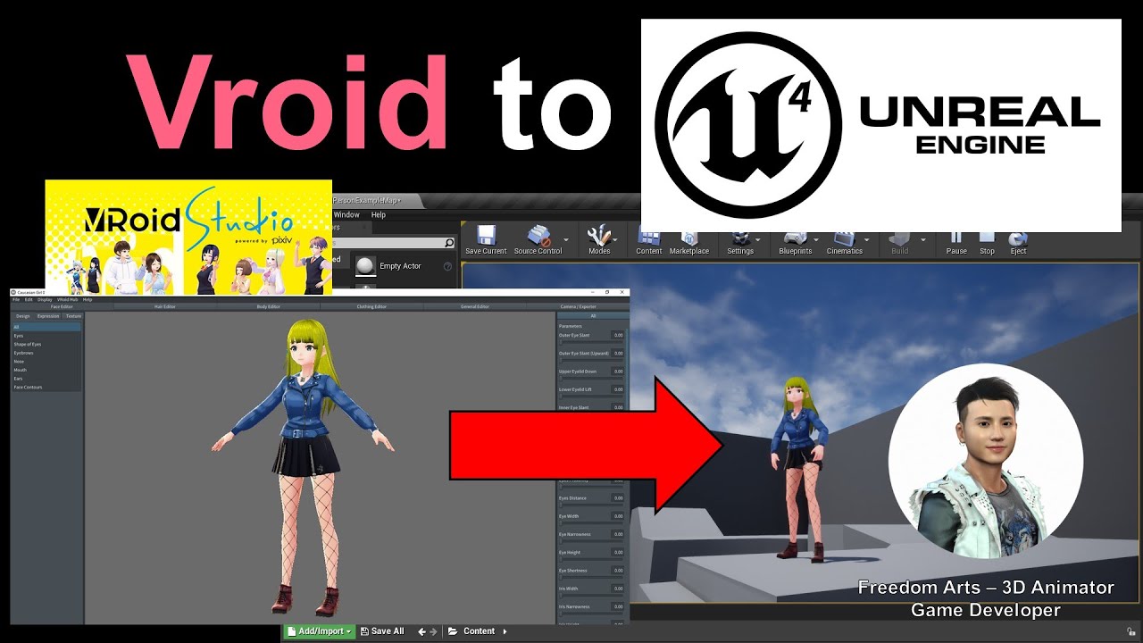 Vroid Studio to Unreal Engine 4 - Full Lifehack Tutorial