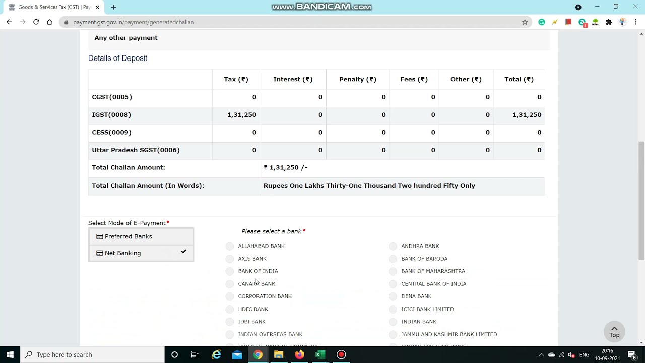 GST TAX PAY - CPIN