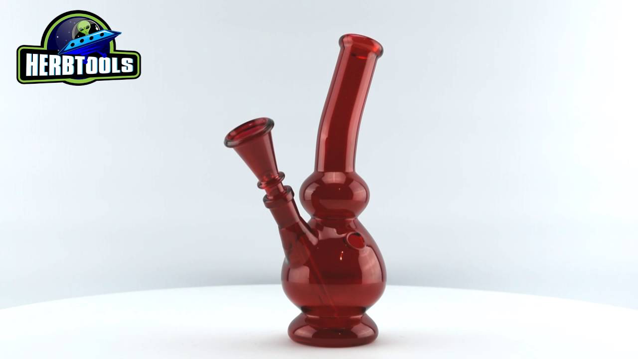 Small Red Glass Bong [HD] [HERBTOOLS]