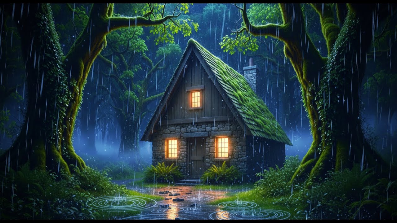Cozy Forest Cabin Rain Sounds for Sleep | No Thunder | Deep Relaxation | 3 Hours