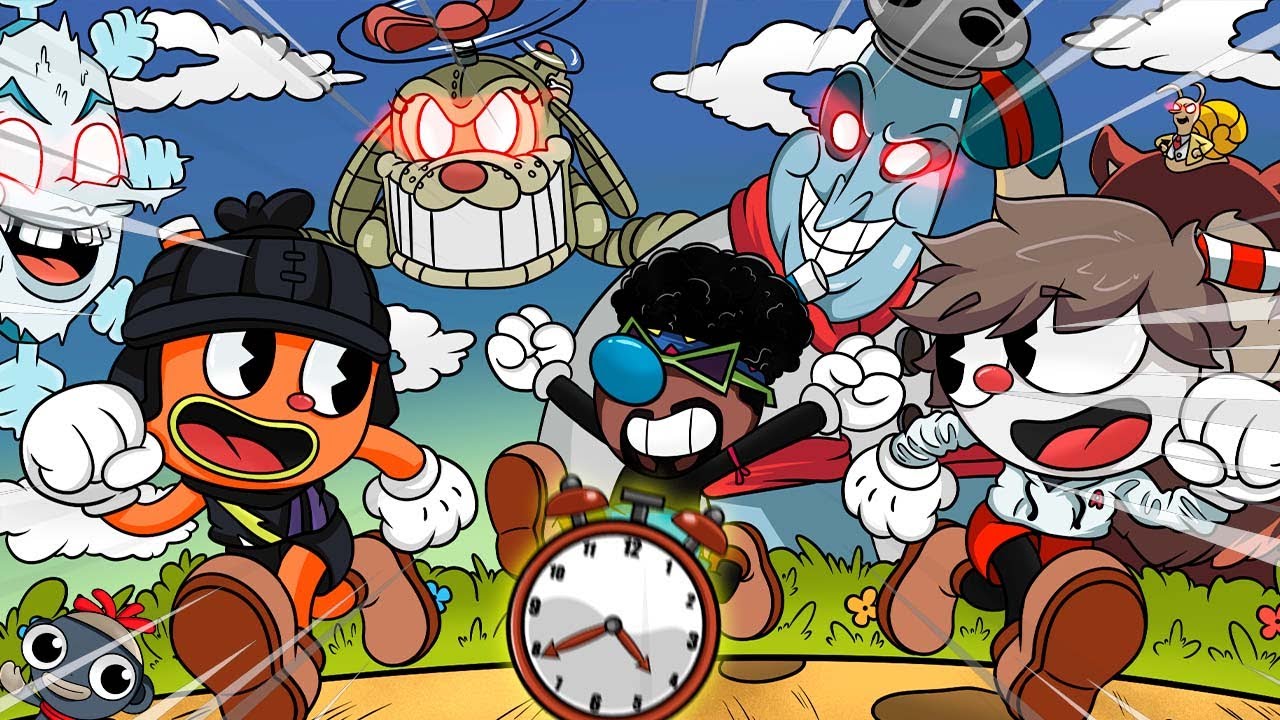 Pasando Cuphead en TIEMPO RECORD!⏱DLC Speedrun Ft. Hiper, Marmota y Aquino