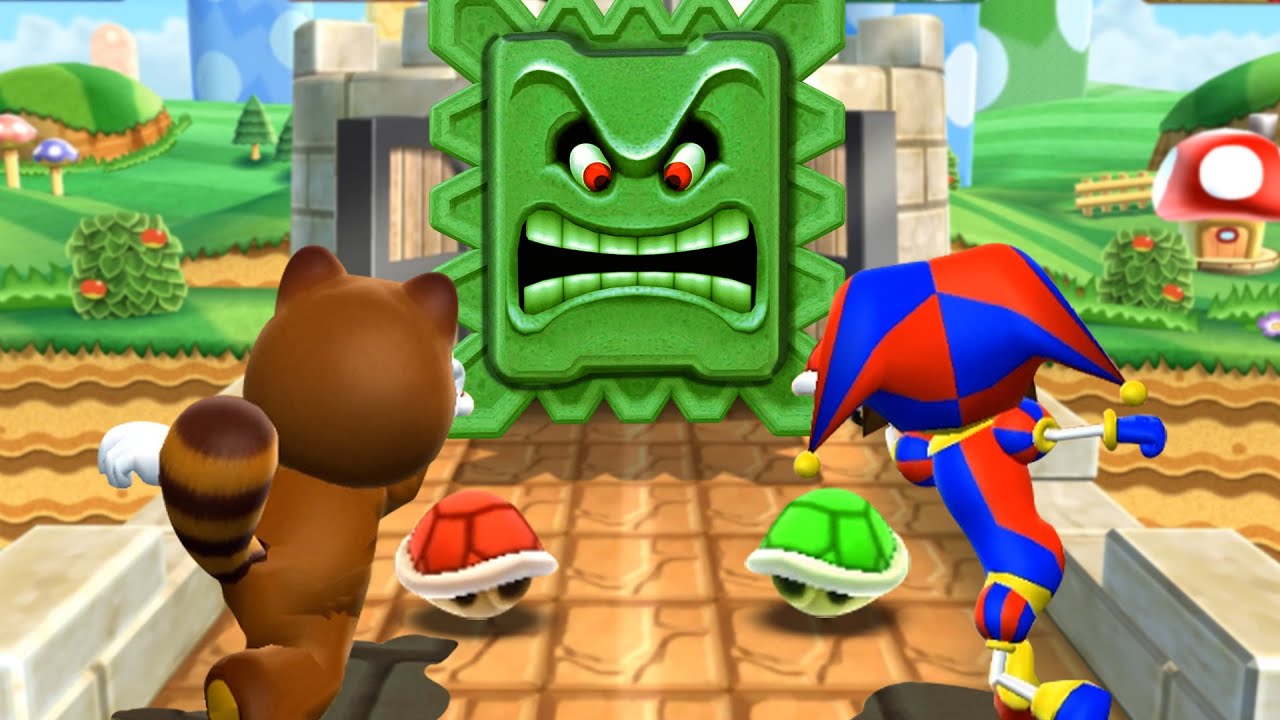 Mario Party 9 Step It Up - Tanooki Mario Vs Pomni Vs Batman Vs Donkey Kong (Master Difficulty)