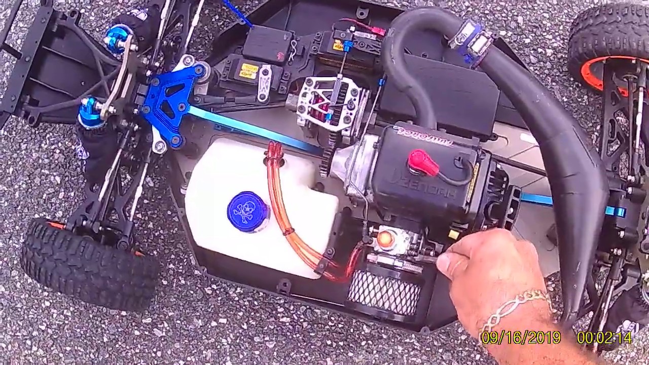 Losi 5ive T Zenoah 34cc speed gearing test runs 56.3 mph