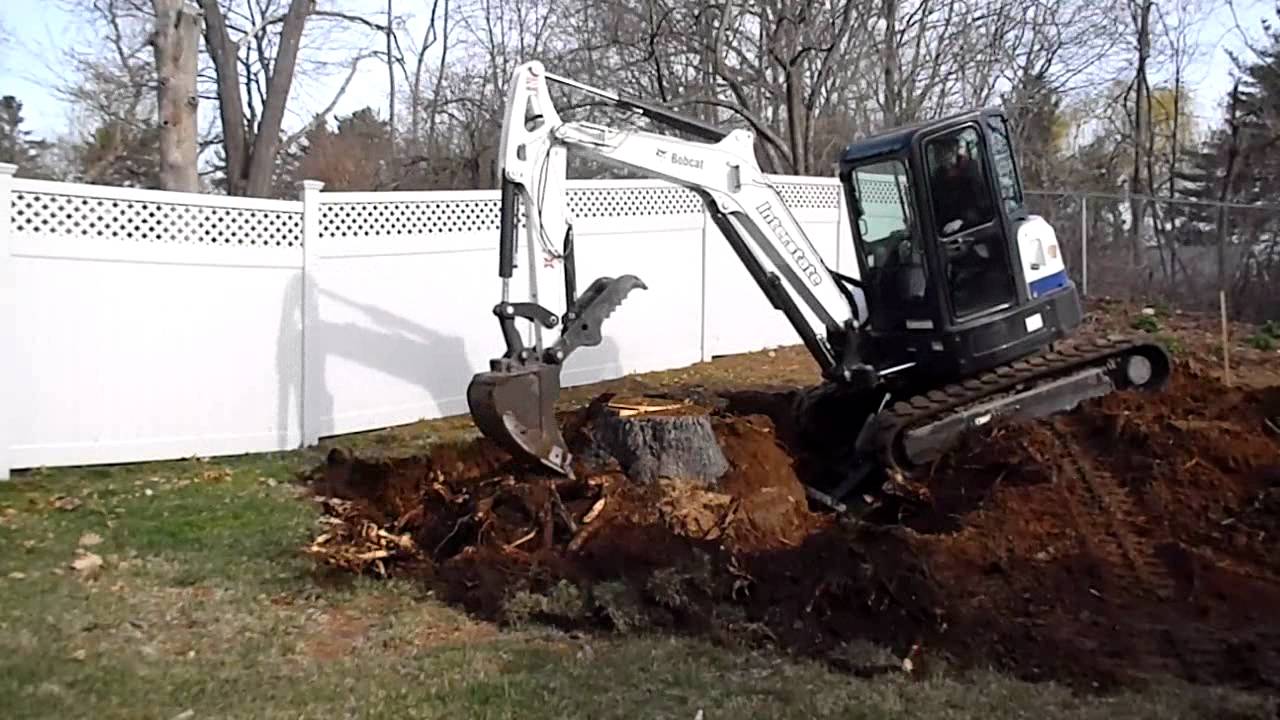 E50 Bobcat Removing Stumps