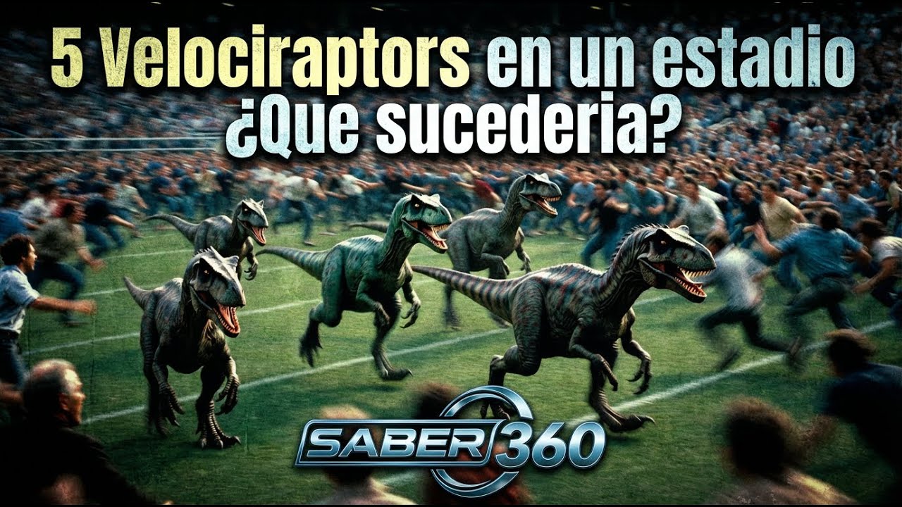 5 Velociraptors en un estadio de futbol ¿Qué sucedería?