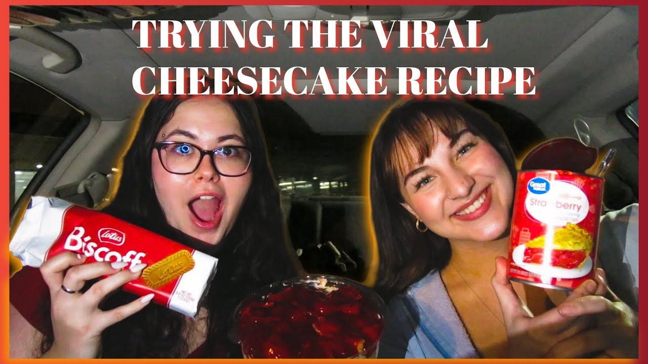 TRYING THE VIRAL NO-BAKE CHEESECAKE!